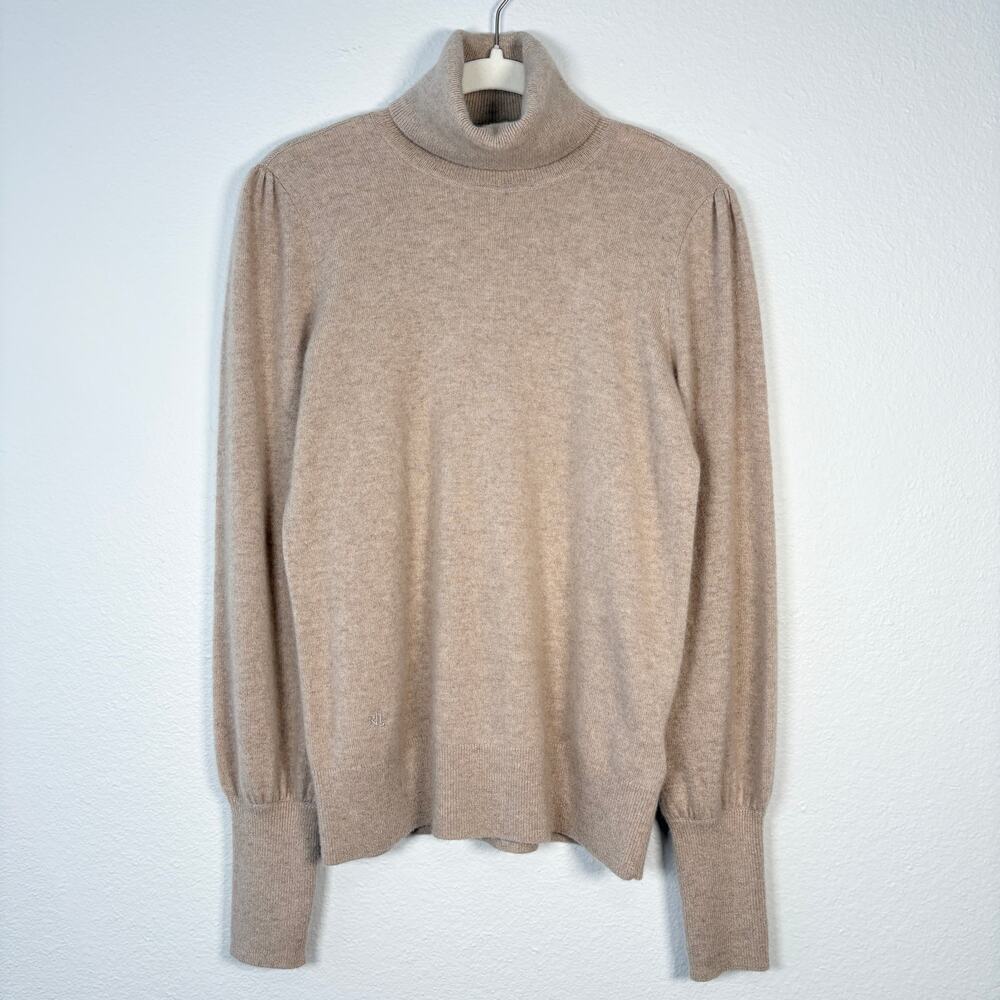 Women's Lauren Ralph Lauren Black Label Neutral Cashmere Turtleneck Sweater